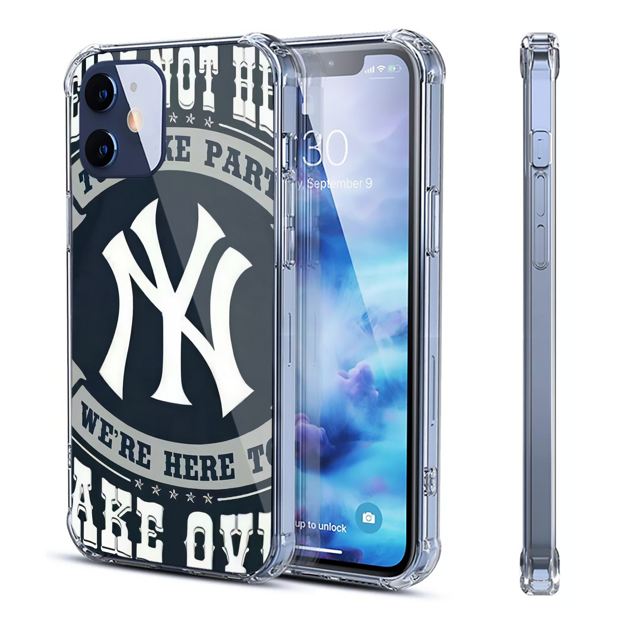 New York Yankees 302 Clear IPhone 12 Case – Soft TPU With UV Print – Enhanced Drop Protection, Precise Fit, Anti-Fingerprint, Customizable Design, Scratch-Resistant, Yellow-Resistant
